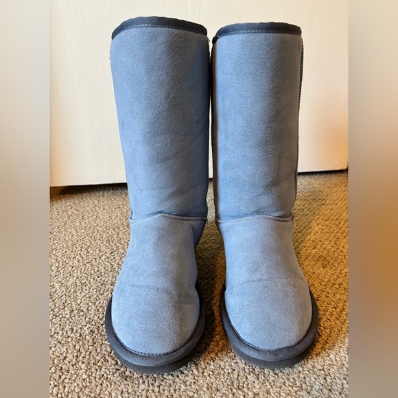 UGG Like New Classic Tall Women’s Blue Grey Shearling Warm Suede Winter Boots - Picture 6 of 8